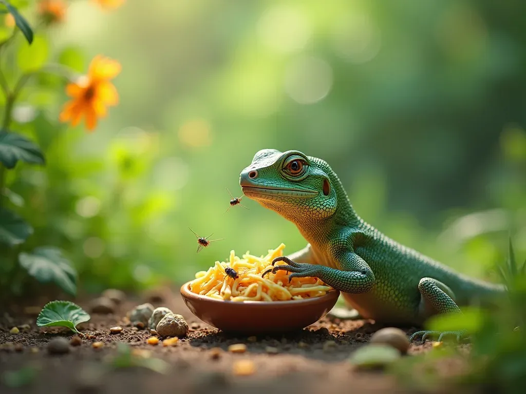 カナヘビの食事風景