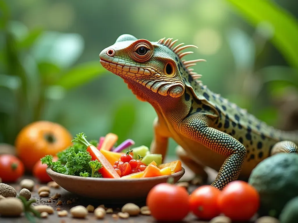 トカゲの元気な食事